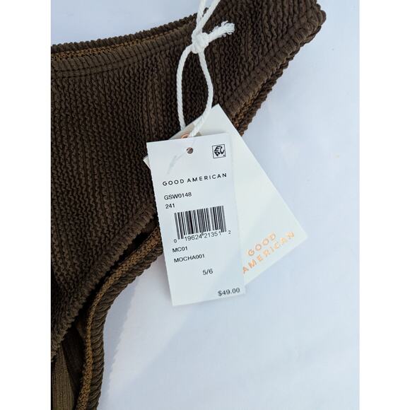 Good American Women’s Swim Bikini Bottom Mocha Size 5/6 Swimwear - Picture 3 of 6